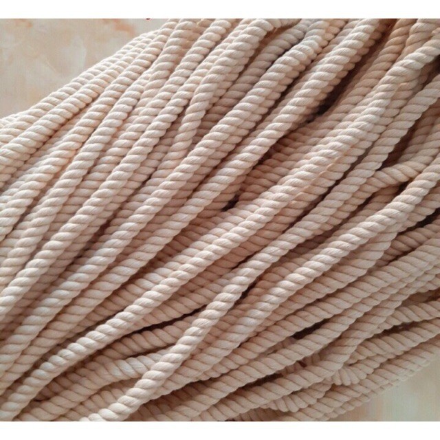 Dây thừng se cotton size 5mm màu ngà vàng, kem sữa macrame