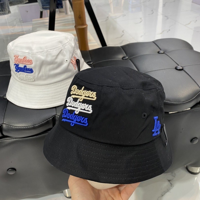 | Ảnh Thật | Mũ Bucket  M L B Dodgers Trắng Đen