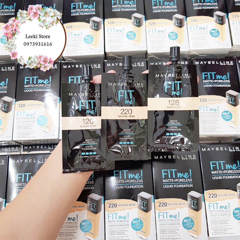 Sample Kem Nền Mịn Lì Maybelline Fit Me Matte 5ml