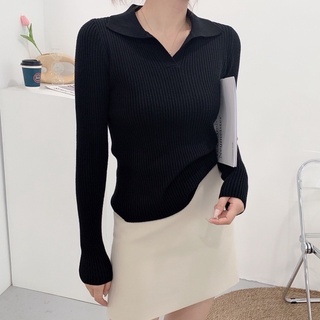 áo len dài tay cổ bẻ thời trang
