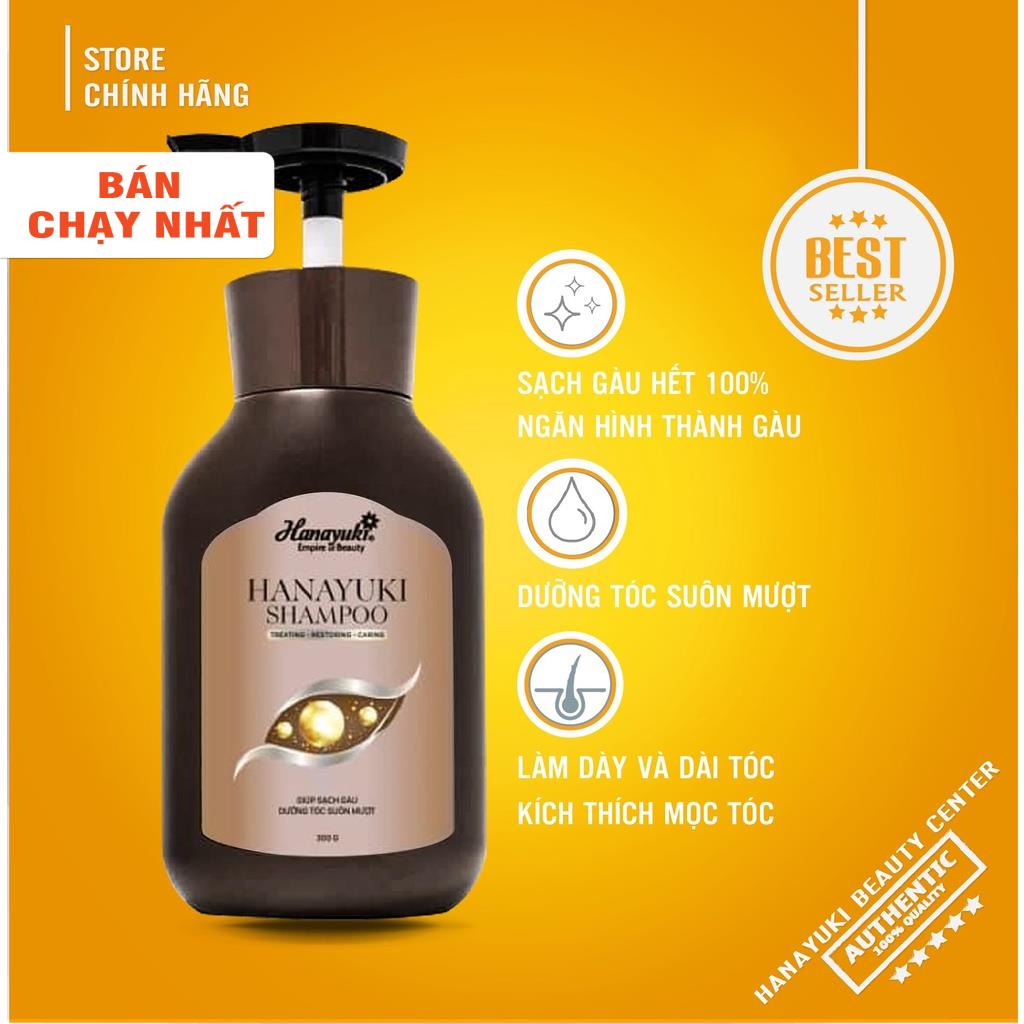 Dầu Gội  Hanayuki Shampoo Dưỡng Tóc Suông Mượt, Sạch Gàu Đen tóc Phục Hồi - Chính Hãng 100%