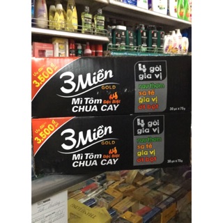Mì Tôm 3 Miền Gold Tôm Chua Cay Đặc Biệt thùng 30 gói