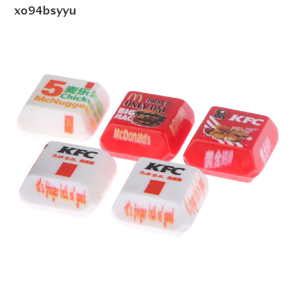 Set 5 Hộp Bánh Burger Mini xo94bsyyu Tỉ Lệ 1 / 12 Trang Trí Nhà Búp Bê