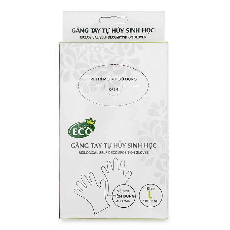 Găng Tay Tự Hủy OPEC GREEN ECO Size L 100 cái - Chính Hãng 100%