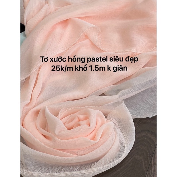 Vải Tơ Xước, tơ gân, tơ mỏng nhiều màu đẹp Hàn Quốc - Tơ Bay nhẹ suôn mềm mượt
