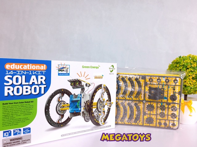 [Có video] Đồ chơi giáo dục STEM lắp ráp 14 robot chạy bằng năng lượng mặt trời 214 - Ghép được 14 loại robot khá