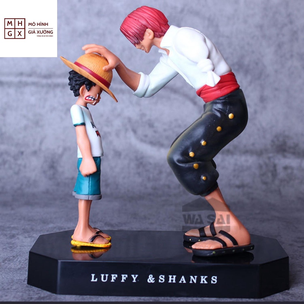 Mô hình One Piece Luffy và Shanks tóc đỏ cao 18cm khởi đầu của hành trình làm hải tặc của luffy từ đây ,figure one piece