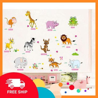 ⚡️𝗙𝗥𝗘𝗘𝗦𝗛𝗜𝗣⚡️ Decal dán tường Vườn thú tiếng anh số 2