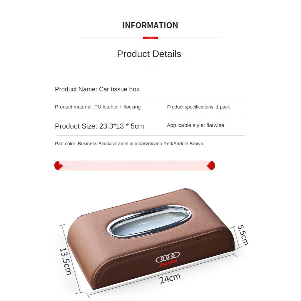 Hộp Đựng Khăn Giấy Bằng Da Cao Cấp Cho Xe Hơi Toyota Honda Volkswagen Ford