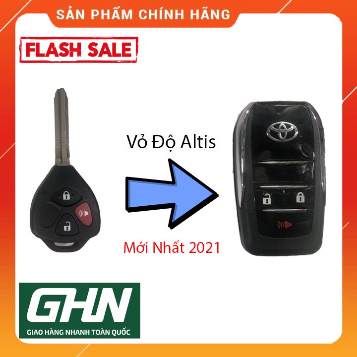 Vỏ Chìa Khóa Toyota 3 nút Độ Gập (Vios,Altis,Camry,Yaris,Fortuner,Inova)