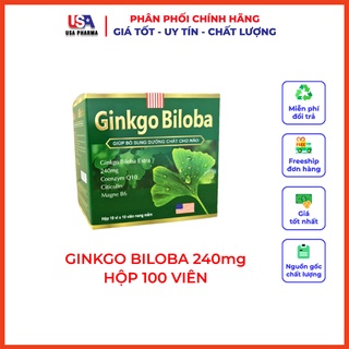 Bổ não ginkgo Biloba 240mg Extra Hỗ trợ tăng cường tuần hoàn não - Hộp 100 viên
