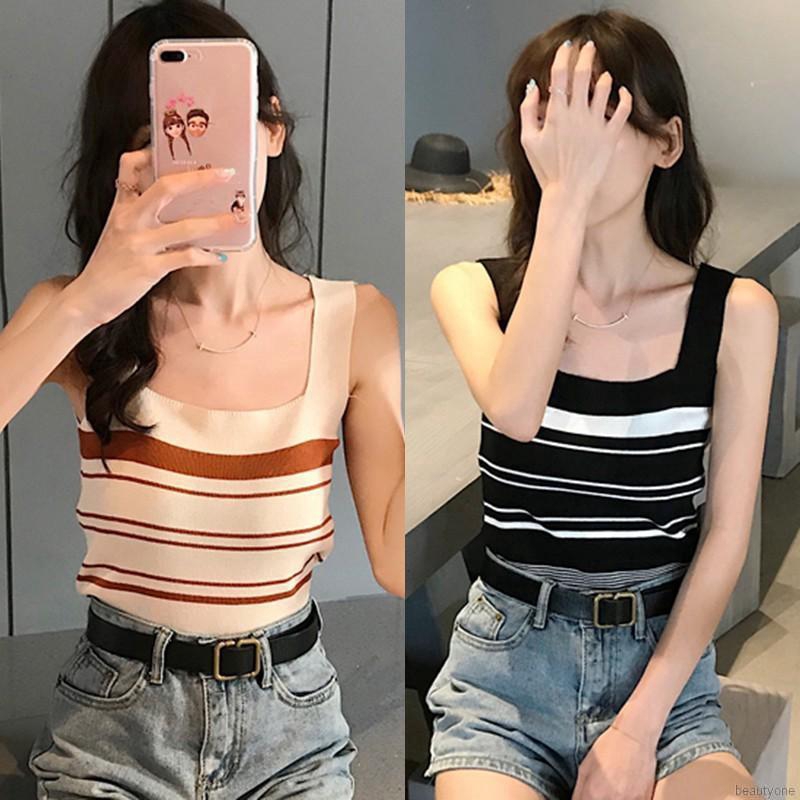 Áo Không Tay Dệt Kim Hoạ Tiết Kẻ Sọc Thiết Kế Quyến Rũ | BigBuy360 - bigbuy360.vn