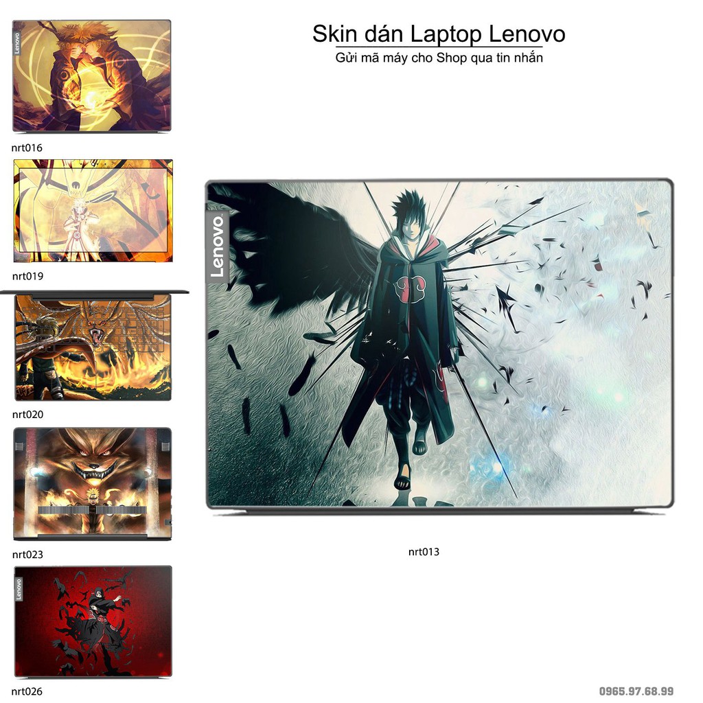 Skin dán Laptop Lenovo in hình Naruto (inbox mã máy cho Shop)