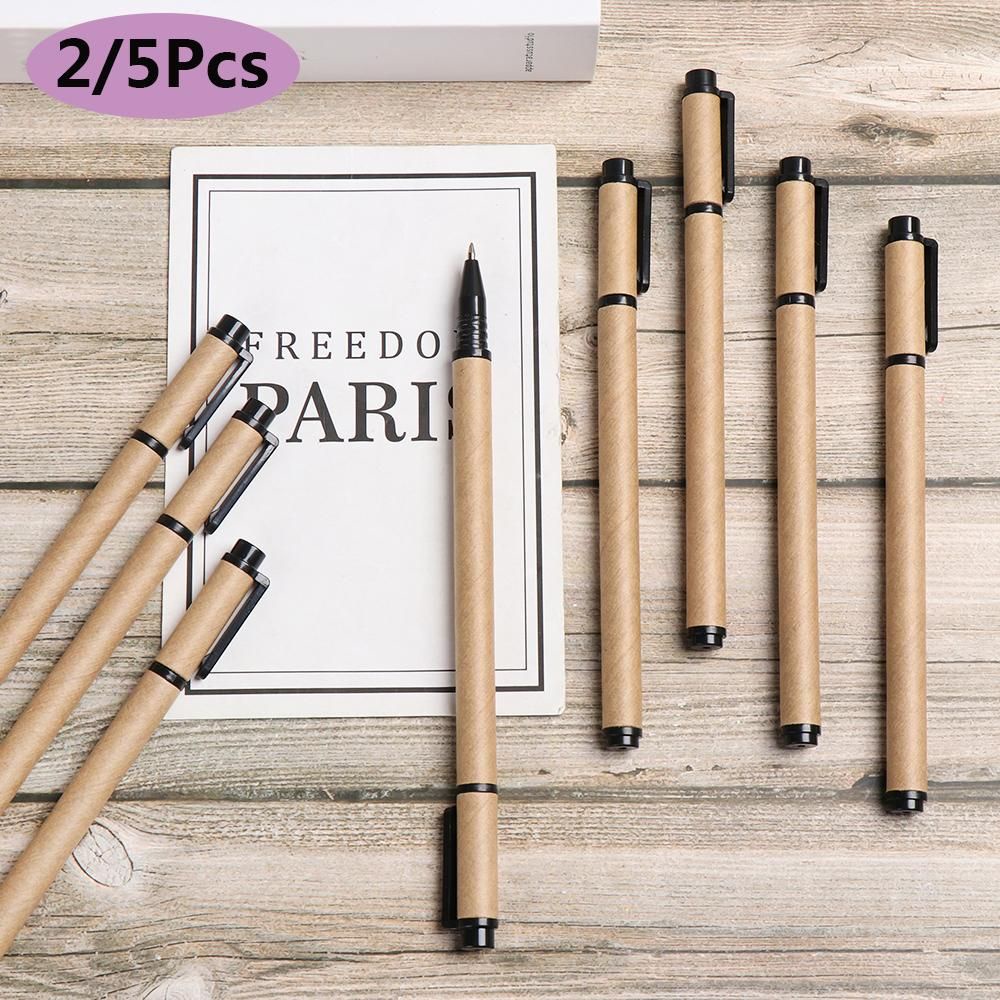 Set 2/ 5 bút mực gel bằng giấy kraft thân thiện với môi trường kiểu dáng mới