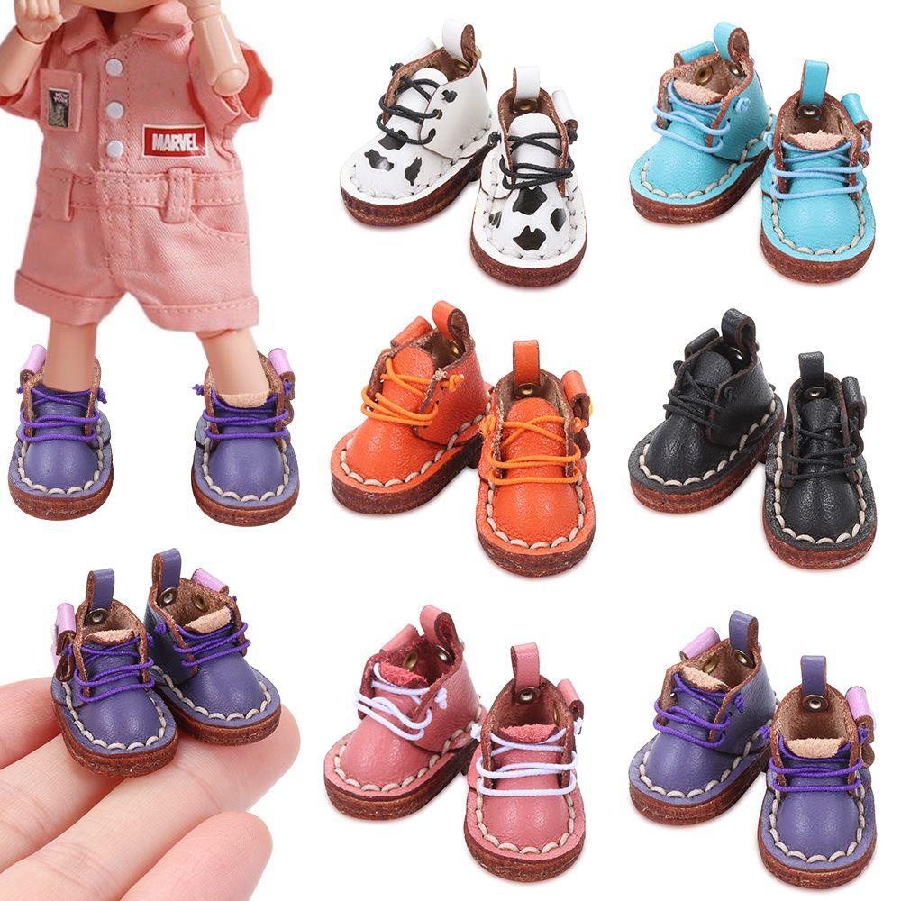 Giày Boot Da Bò Cho Búp Bê 1 / 12BJD 1 / 11 OB11