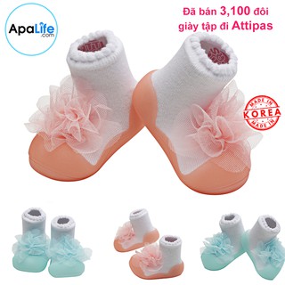 Giày tập đi Attipas New Corsage - Green/Pink nhập Hàn Quốc - cho bé trai /bé gái từ 3 - 24 tháng: đế mềm & chống trượt