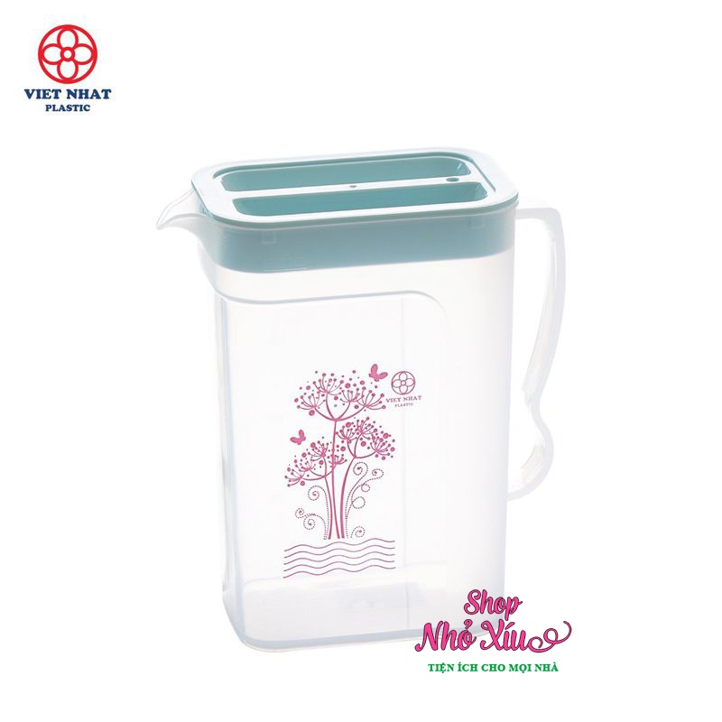 Ca Nước Vuông 1.8L Trong suốt - Ca Đựng Nước Nhựa Việt Nhật Cao Cấp