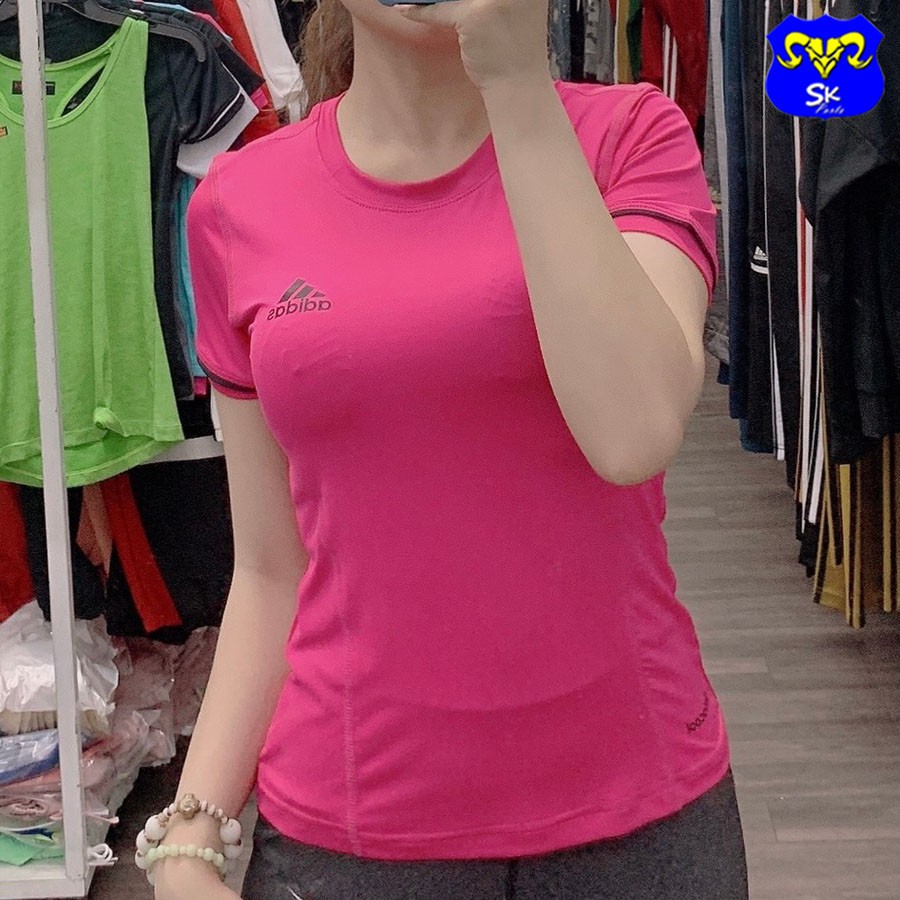 Áo thun nữ tập gym yoga phối viền tay siêu xinh AC120