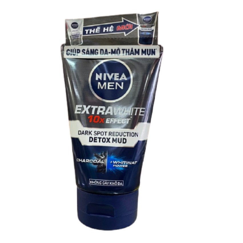 Sữa rửa mặt NIVEA MEN Detox Mud bùn khoáng giúp sáng da & mờ thâm mụn (100g)