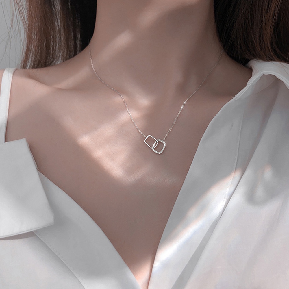 Vòng Cổ Choker Mặt Vuông Tròn Và Vuông Đơn Giản Sang Trọng Cho Nữ