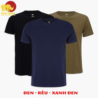 COMBO BA ÁO THUN NAM KHÔNG CỔ HOT ĐEN XANH ĐEN XANH RÊU