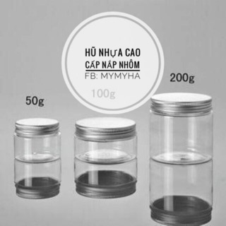 Hũ nhựa 50/100/200 gram nắp nhôm