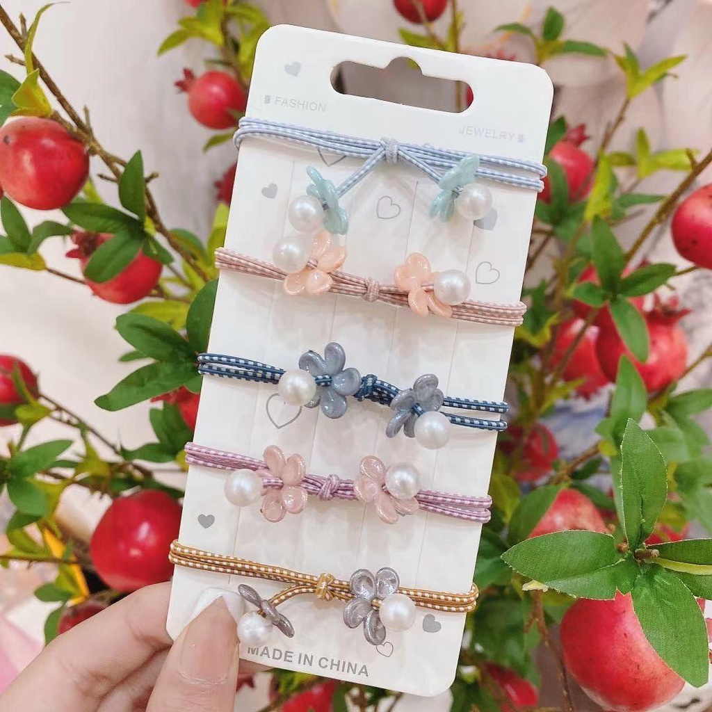 1 Dây Cột Tóc Độ Co Giãn Cao Màu Sắc Ngẫu Nhiên Họa Tiết Hoa Xinh Xắn Thời Trang Cho Nữ