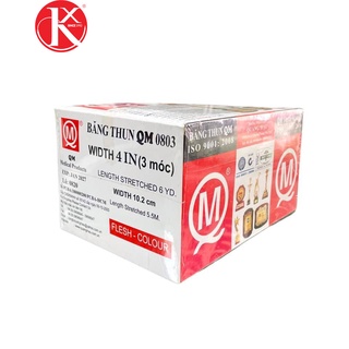BĂNG THUN 4 IN (3 móc) QM  ELASTIC BANDAGE (hộp 12 cuộn)