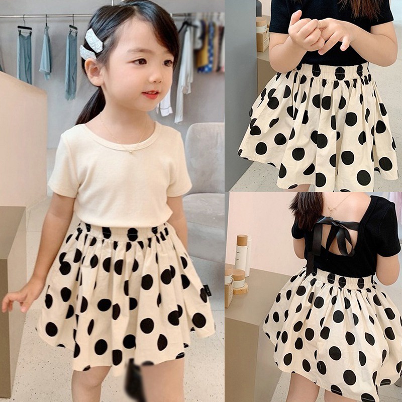 Váy Xòe Chấm Bi Dễ Thương Cho Bé 3-8 Tuổi