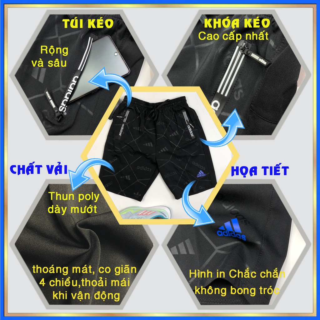 Quần thể thao nam Q30 quần short nam thun thể thao adidas sọt nam đẹp lưng thun ngắn cao cấp có size lớn big size