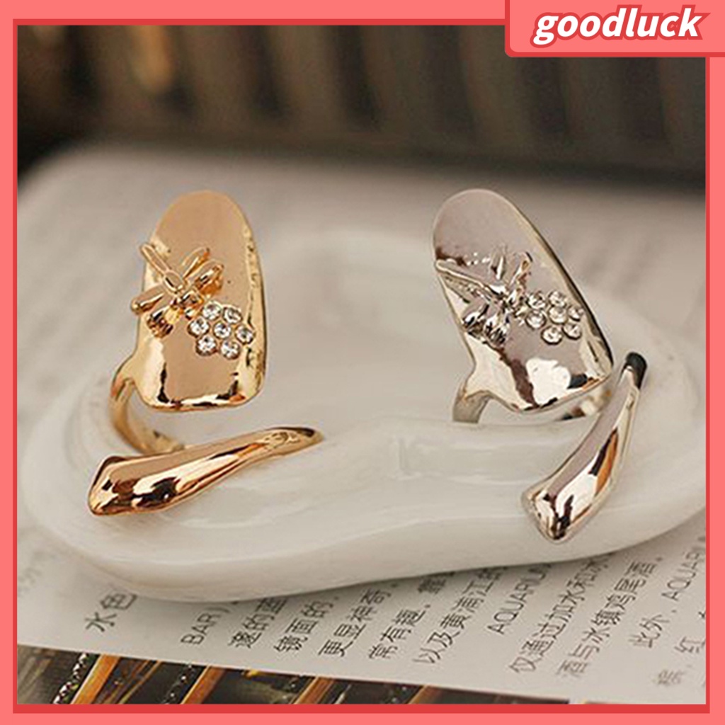 1 nhẫn đeo móng tay bằng hợp kim đính đá lấp lánh
