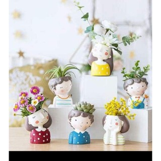 Chậu cây mini dễ thương hình bé gái bé trai