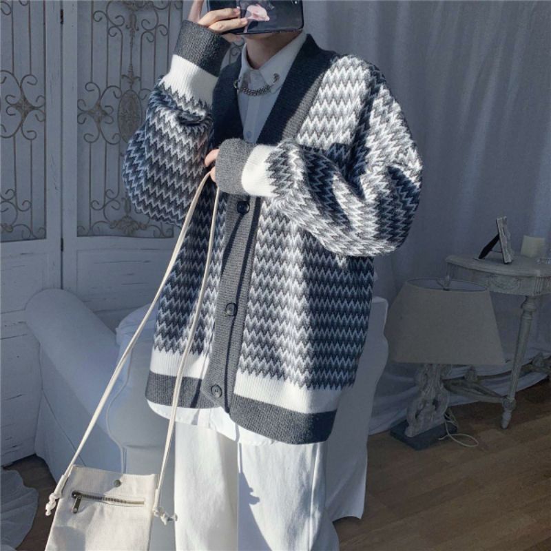Áo Cardigan Kẻ Sóng Vintage Unisex - HÀNG MỚI VỀ