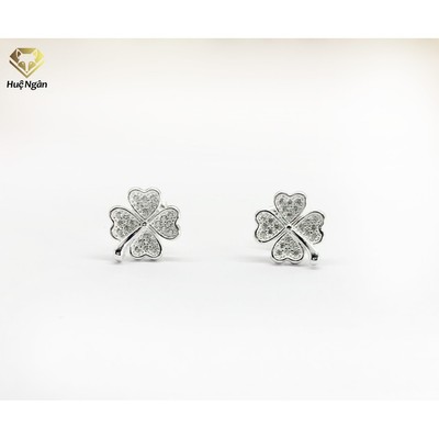 Bông tai bạc Ý 925 Huệ Ngân - Cỏ bốn lá may mắn RYE140863