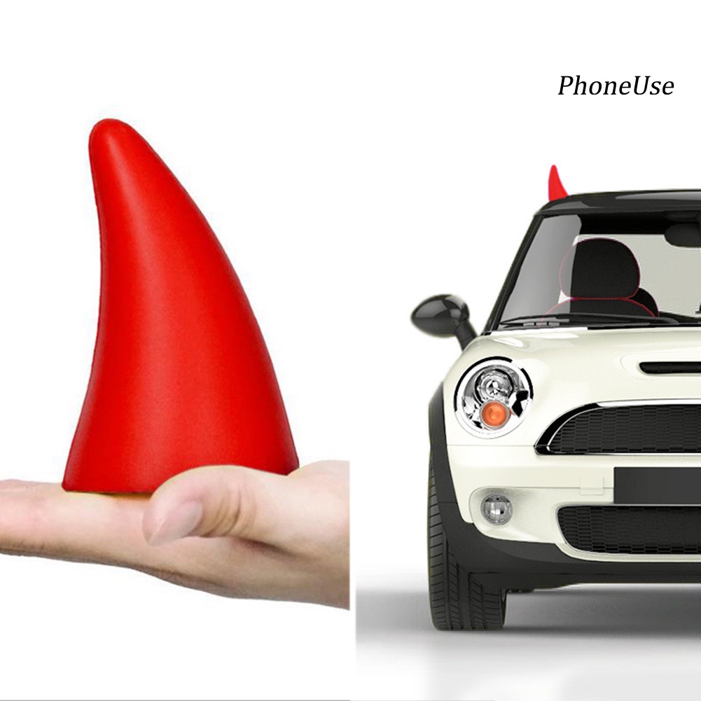 Miếng Dán Trang Trí Xe Hơi Hình Sừng Quỷ 3D Bằng PU