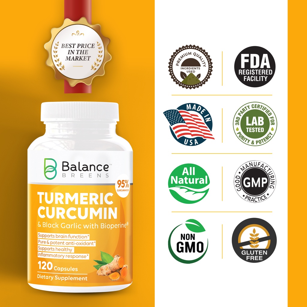 Organic Vitamin Turmeric Curcumin - 120 viên Mỹ - Nano nghệ hỗ trợ viêm loét dạ dày, bổ xương khớp