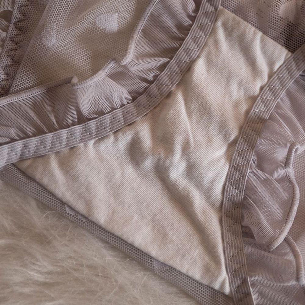 Quần lót eo cao trung bình co giãn thoáng khí đáy cotton phối xếp nếp có nơ và dây buộc chéo nhiều màu tùy chọn cho nữ