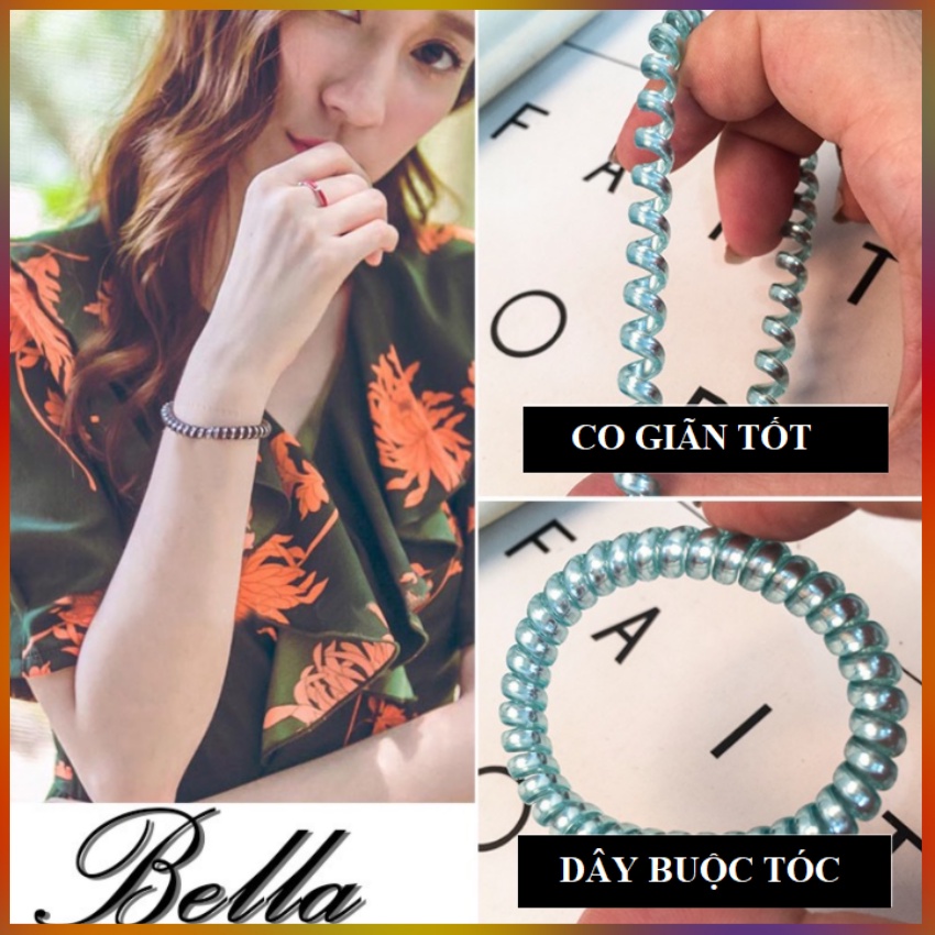 Dây chun buộc tóc kiểu lò xo nhiều màu (Giao hàng màu ngẫu nhiên)