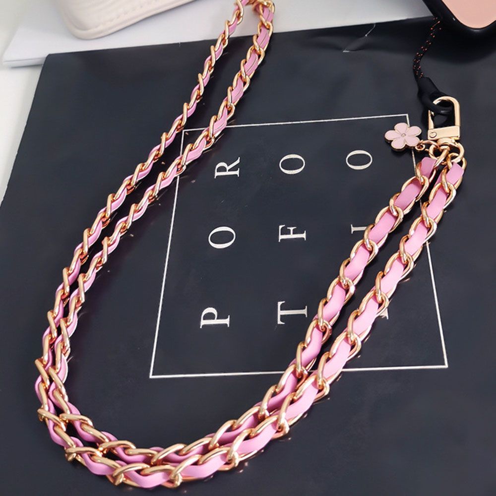 MAYSHOW Flower Design Mobile Phone Chain Universal Cellphone Rope Phone Lanyard Detachable Neck Cord Strap PU Leather Adjustable Handmade Phone Accessories/Multicolor