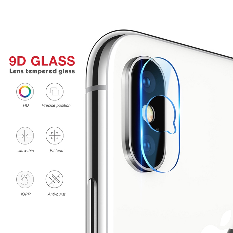 Kính cường lực 9D bảo vệ camera điện thoại iPhone XS X XR 8 7 Plus Xs Max