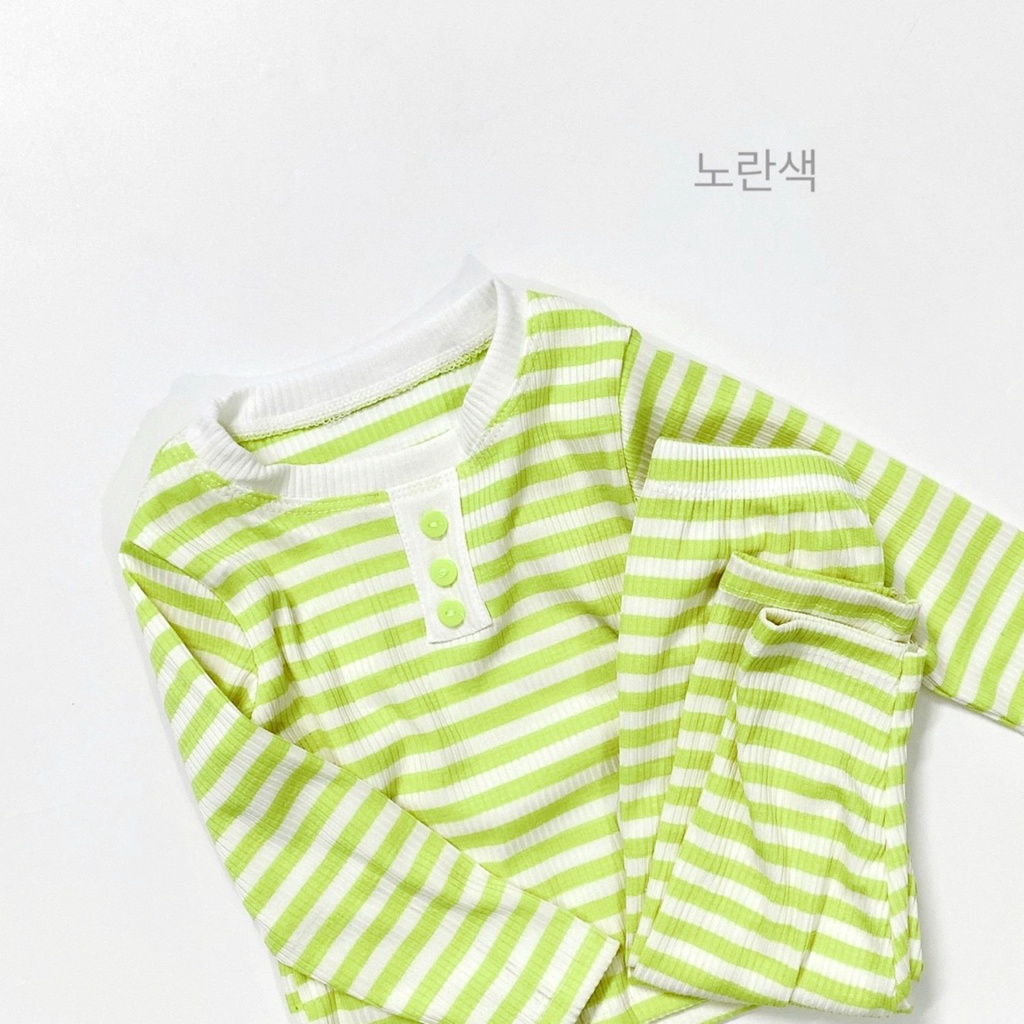 [SALE] Đồ bộ dài tay chất len gân đính cúc bảng màu mới thu đông cực đẹp bé trai bé gái (QATE389)
