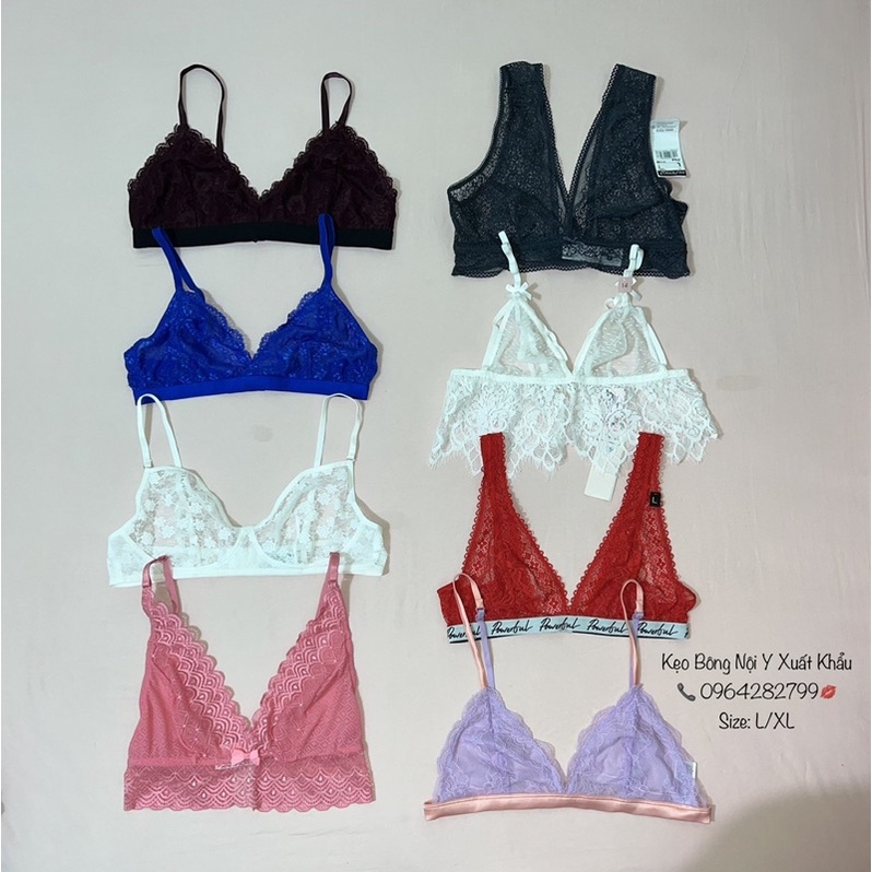 Áo Ngực Bralette Ren Thun Không Gọng Không Mút  Xuất Khẩu  L XL XXL
