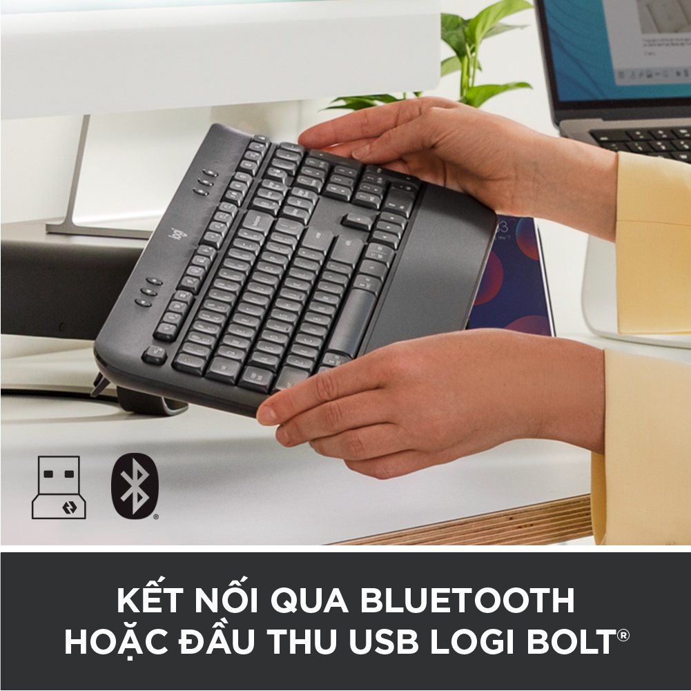 Bàn Phím Không Dây Logitech Signature K650 - Nhỏ gọn, gác tay tích hợp, tương thích Mac , Bluetooth & USB Bolt | BigBuy360 - bigbuy360.vn