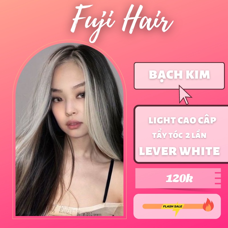 Thuốc nhuộm tóc Làm Light  bạch kim Fuji cao cấp chỉ sau 2 lần Tẩy Không sơ tóc gãy tóc (5-10 light)