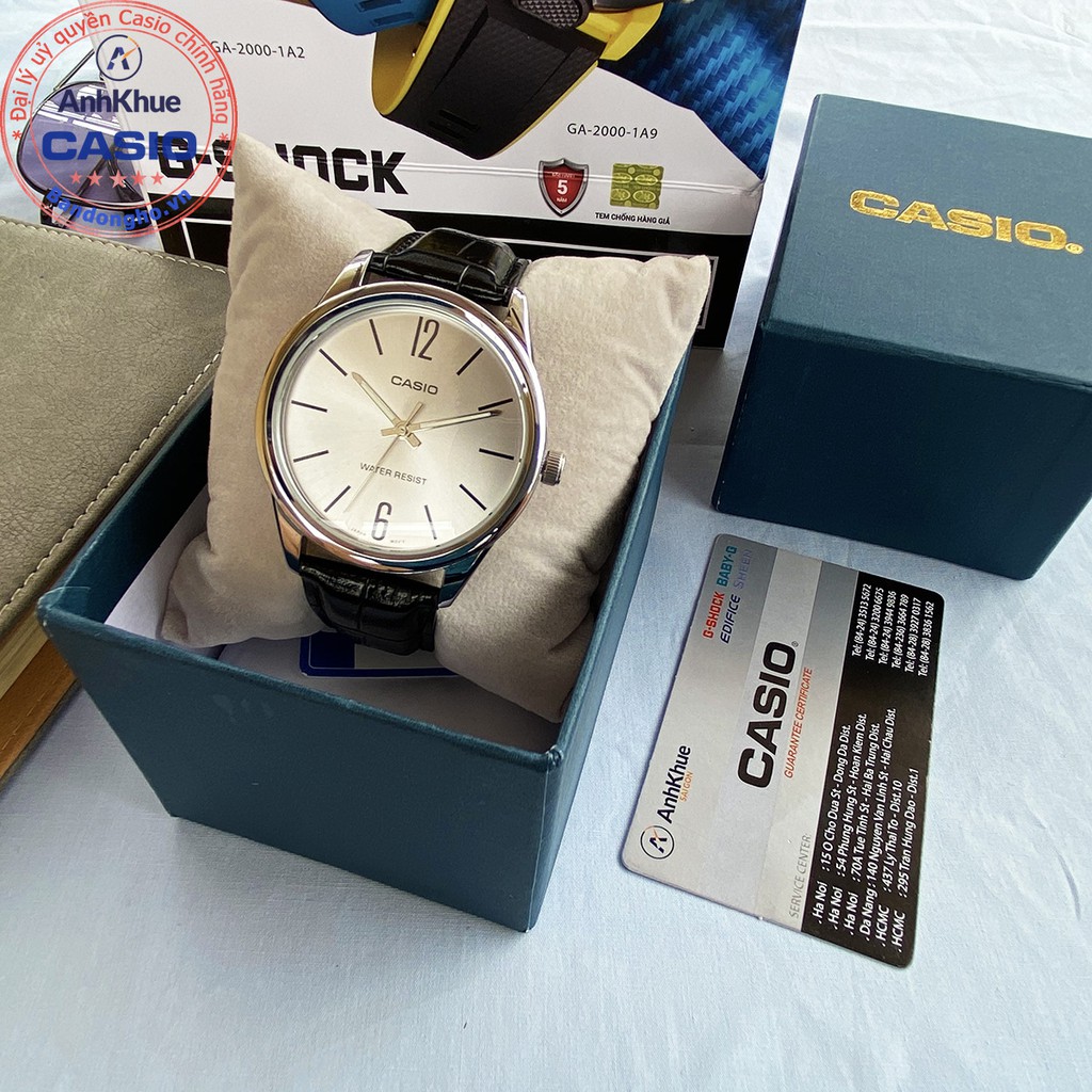 Đồng hồ nam dây da Casio chính hãng Anh Khuê MTP-V005L-7BUDF bảo hành 18 tháng miến phí 14 ngày sử dụng