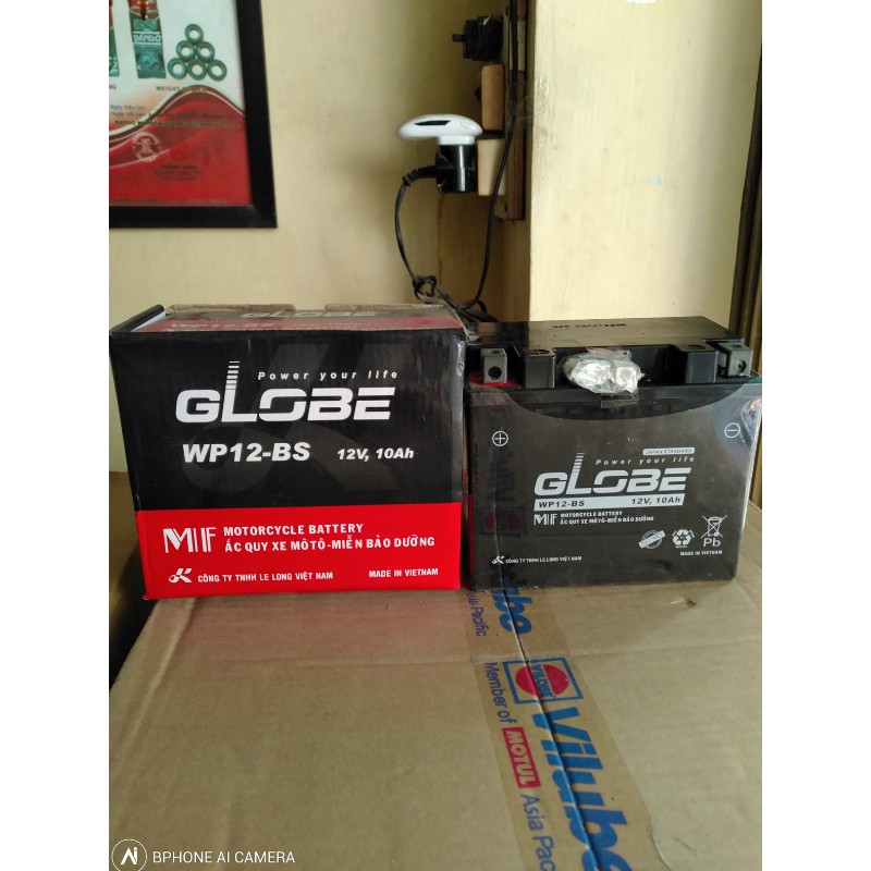 Ắc quy xe máy Globe WP12 - BS (12V - 10Ah)