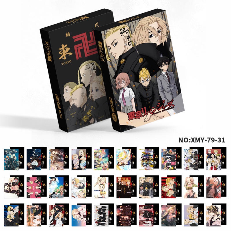 Hộp 30 Thẻ in hai mặt Tokyo Revengers,Attack on Titan,Genshin,SAKURA LOMO Card Photocard Signature Card