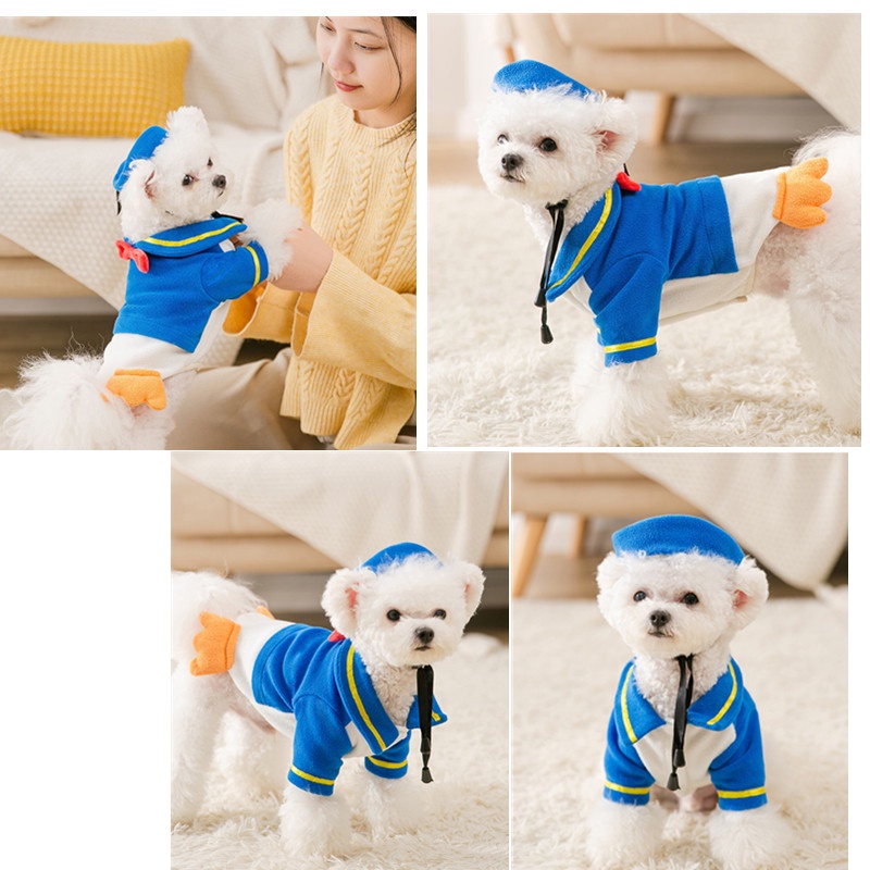 Áo hoodie in hình hoạt hình dễ thương cho thú cưng