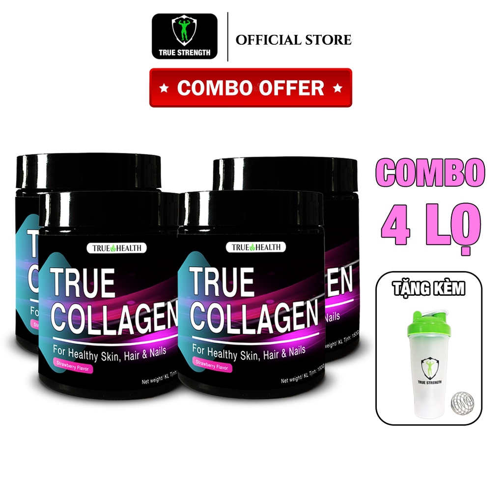 COMBO 4 LỌ TRUE COLLAGEN – Làm Đẹp Da, Săn Chắc, Căng Mịn và Ngăn Ngừa Lão Hóa Da