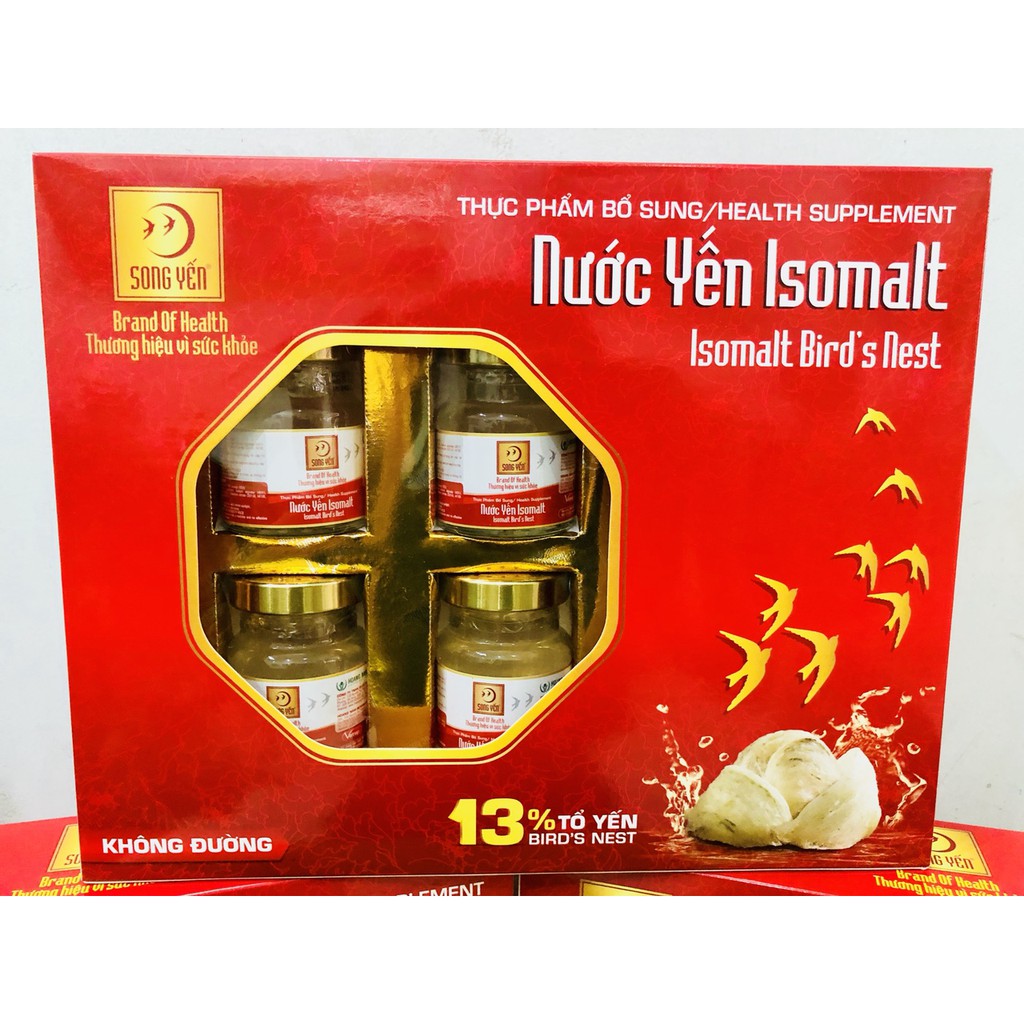 Hộp 6 lọ yến đường ăn kiêng isomat Song Yến (13% tổ yến)